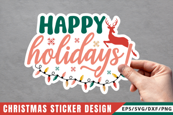 Download Happy Holidays Sticker SVG Design - Holiday Collection