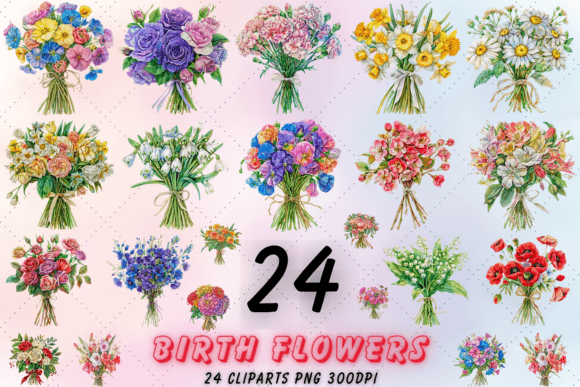 Download Birth Month Flower Clipart, Birth Flower - Birth month flower clipart Collection