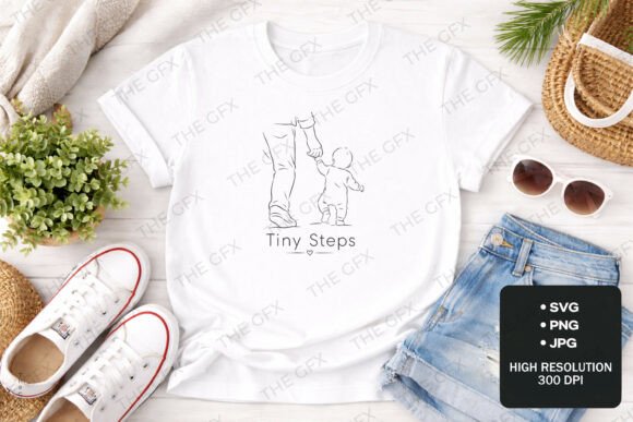 Download Father and Baby Walking Together Design - Baby Collection