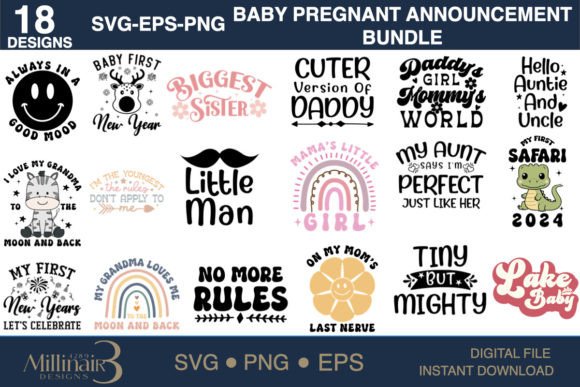 Download Baby Saying Pregnant Announcement Bundle - Baby Collection