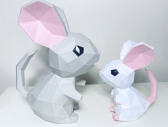 Download Mice 3D Papercraft, Baby Mouse &amp; Mama - Baby Collection
