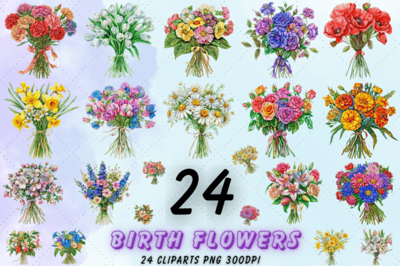 Download Birth Month Flower Clipart, Birthday PNG - Birth month flower clipart Collection
