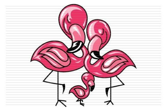 Download Flamingo Family with Mom Dad and Baby - Baby Collection