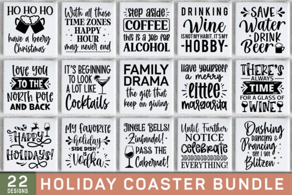 Download Christmas Holiday Coaster SVG Bundle - Holiday Collection