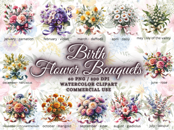 Download Birth Month Flower Clipart - Flower Png - Birth month flower clipart Collection